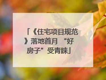 《住宅项目规范》落地首月 “好房子”受青睐