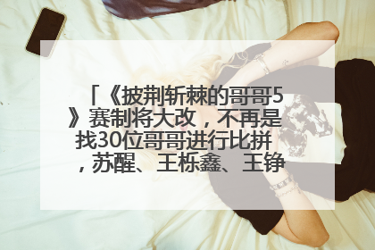 《披荆斩棘的哥哥5》赛制将大改，不再是找30位哥哥进行比拼，苏醒、王栎鑫、王铮亮、张远等多名男团选手被曝将参加