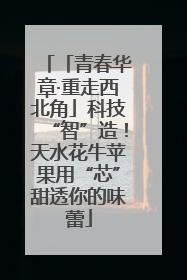「青春华章·重走西北角」科技“智”造！天水花牛苹果用“芯”甜透你的味蕾