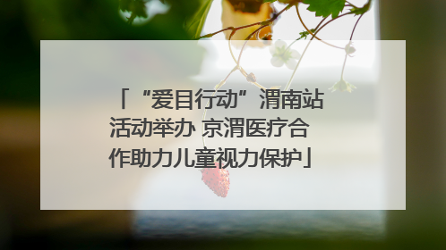 “爱目行动”渭南站活动举办 京渭医疗合作助力儿童视力保护