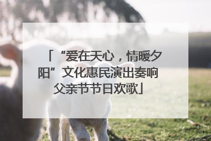 “爱在天心，情暖夕阳”文化惠民演出奏响父亲节节日欢歌