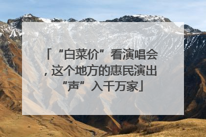“白菜价”看演唱会，这个地方的惠民演出“声”入千万家