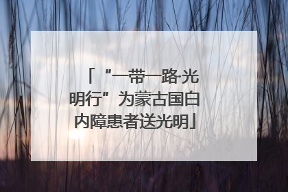 “一带一路·光明行”为蒙古国白内障患者送光明