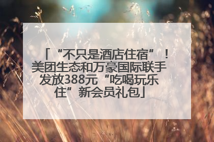 “不只是酒店住宿”！美团生态和万豪国际联手发放388元“吃喝玩乐住”新会员礼包