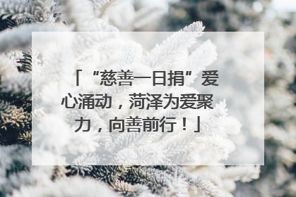 “慈善一日捐”爱心涌动，菏泽为爱聚力，向善前行！