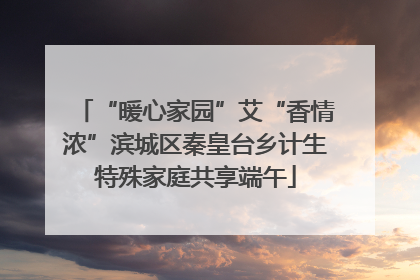 “暖心家园”艾“香情浓”滨城区秦皇台乡计生特殊家庭共享端午