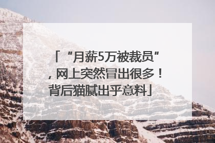 “月薪5万被裁员”，网上突然冒出很多！背后猫腻出乎意料