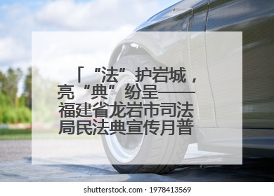 “法”护岩城，亮“典”纷呈——福建省龙岩市司法局民法典宣传月普法活动纪实