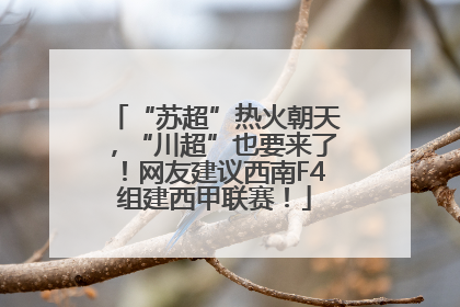 “苏超”热火朝天，“川超”也要来了！网友建议西南F4组建西甲联赛！