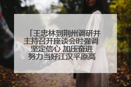 王忠林到荆州调研并主持召开座谈会时强调 坚定信心 加压奋进 努力当好江汉平原高质量发展排头兵