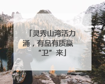 灵秀山湾活力涌，有品有质赢“卫”来