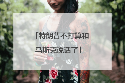 特朗普不打算和马斯克说话了