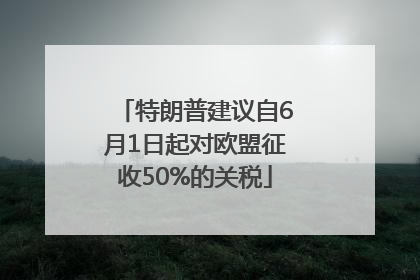特朗普建议自6月1日起对欧盟征收50%的关税