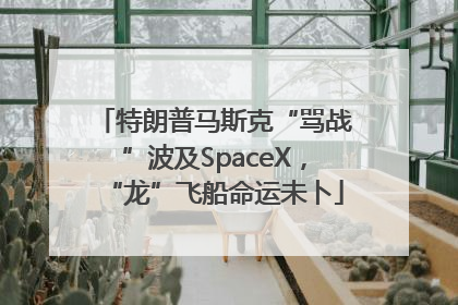 特朗普马斯克“骂战”波及SpaceX，“龙”飞船命运未卜