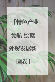 特色产业领航 绘就外贸发展新画卷