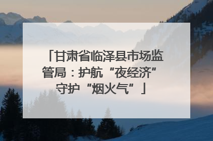 甘肃省临泽县市场监管局：护航“夜经济” 守护“烟火气”