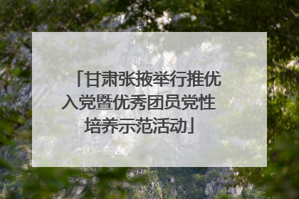 甘肃张掖举行推优入党暨优秀团员党性培养示范活动