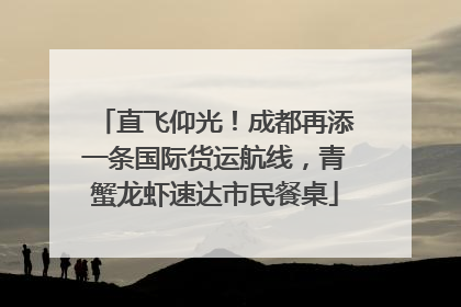 直飞仰光！成都再添一条国际货运航线，青蟹龙虾速达市民餐桌