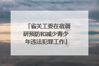 省关工委在宿调研预防和减少青少年违法犯罪工作