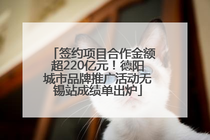 签约项目合作金额超220亿元！德阳城市品牌推广活动无锡站成绩单出炉