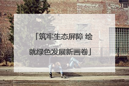 筑牢生态屏障 绘就绿色发展新画卷