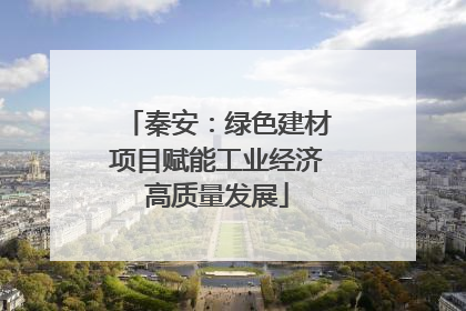 秦安：绿色建材项目赋能工业经济高质量发展
