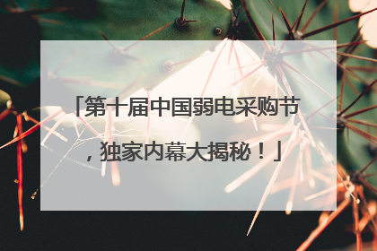 第十届中国弱电采购节，独家内幕大揭秘！