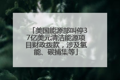 美国能源部叫停37亿美元清洁能源项目财政拨款，涉及氢能、碳捕集等