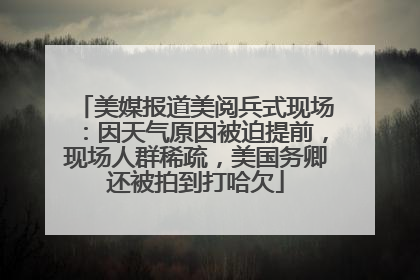 美媒报道美阅兵式现场：因天气原因被迫提前，现场人群稀疏，美国务卿还被拍到打哈欠