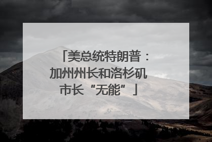 美总统特朗普：加州州长和洛杉矶市长“无能”