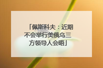 佩斯科夫：近期不会举行美俄乌三方领导人会晤