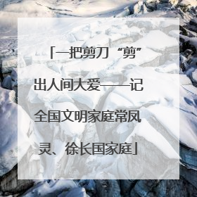 一把剪刀“剪”出人间大爱——记全国文明家庭常凤灵、徐长国家庭
