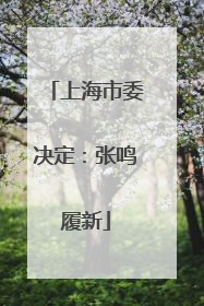 上海市委决定：张鸣履新