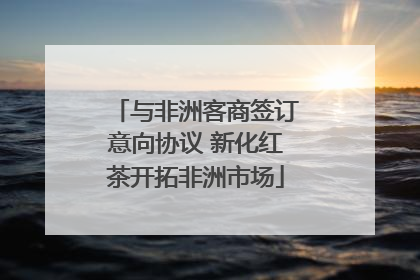 与非洲客商签订意向协议 新化红茶开拓非洲市场