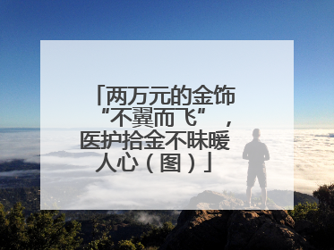 两万元的金饰“不翼而飞”，医护拾金不昧暖人心（图）