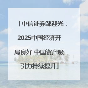 中信证券邹迎光：2025中国经济开局良好 中国资产吸引力持续提升