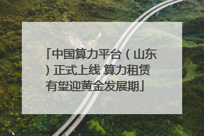 中国算力平台（山东）正式上线 算力租赁有望迎黄金发展期