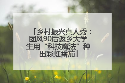 乡村振兴真人秀：团风90后返乡大学生用“科技魔法”种出彩虹番茄