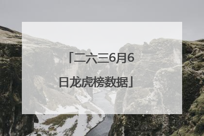 二六三6月6日龙虎榜数据