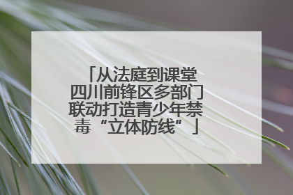 从法庭到课堂 四川前锋区多部门联动打造青少年禁毒“立体防线”