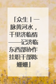 众生丨一脉黄河水，千里济临情——记济临东西部协作挂职干部陈姗姗