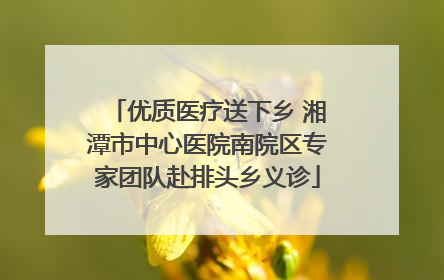 优质医疗送下乡 湘潭市中心医院南院区专家团队赴排头乡义诊