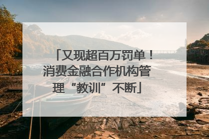 又现超百万罚单！消费金融合作机构管理“教训”不断