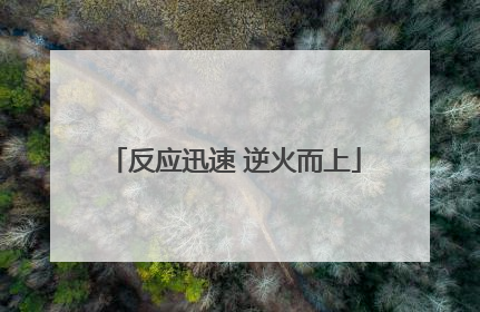 反应迅速 逆火而上
