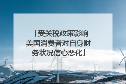 受关税政策影响 美国消费者对自身财务状况信心恶化