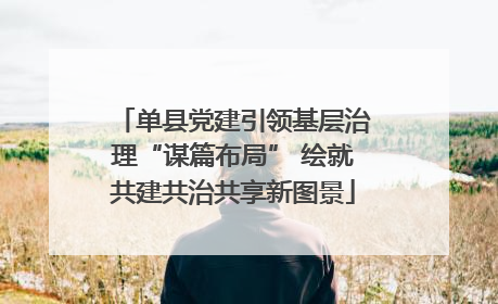 单县党建引领基层治理“谋篇布局” 绘就共建共治共享新图景