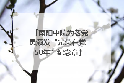南阳中院为老党员颁发“光荣在党50年”纪念章
