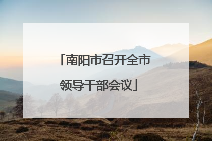 南阳市召开全市领导干部会议