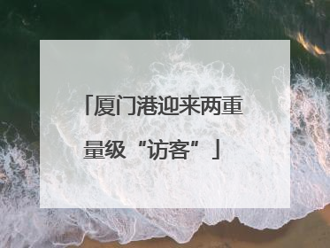 厦门港迎来两重量级“访客”