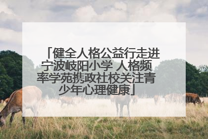 健全人格公益行走进宁波岐阳小学 人格频率学苑携政社校关注青少年心理健康